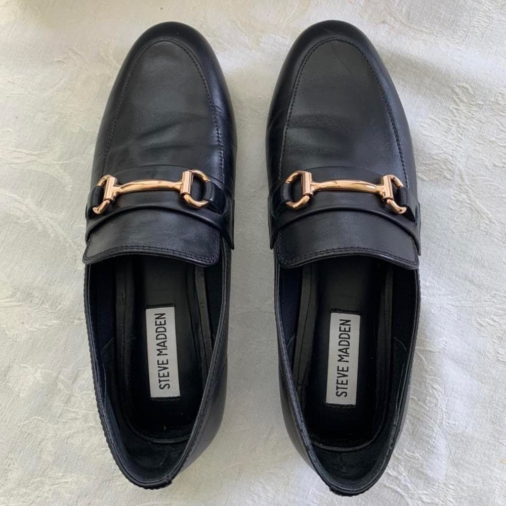 Steve Madden black Kerry leather loafers